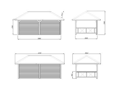 Abri de jardin Bianca SET 2 Marron 16,6 m2 Traité marron PALMAKO Livraison incluse domicile