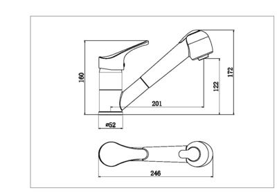 Robinet de cuisine avec douchette Inox Target 40 - ESSEBAGNO