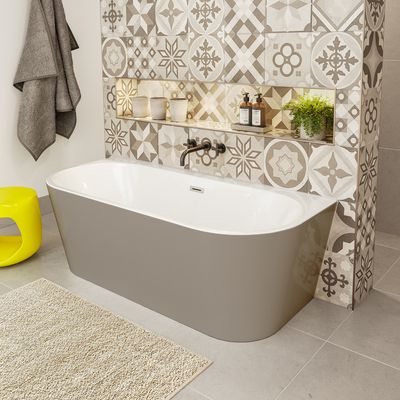 Baignoire semi-îlot taupe 170 x 75 cm Bacara BALNEO