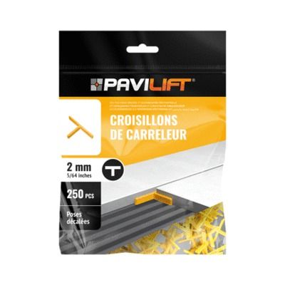 Croisillons de carrelage en T 2 mm par 250 PAVILIFT