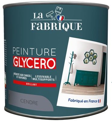 Peinture glycero Cendre brillant 500 ml - LA FABRIQUE