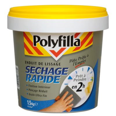 Enduit de lissage séchage rapide en pâte 1,5 kg POLYFILLA