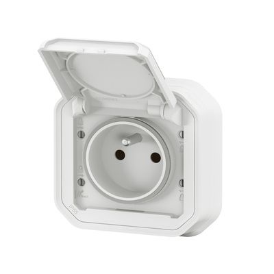 Prise 2P+T encastrable blanc Plexo IP55 LEGRAND