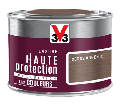 Lasure bois Haute Protection intérieure extérieure couleur cèdre argenté 125 ml V33