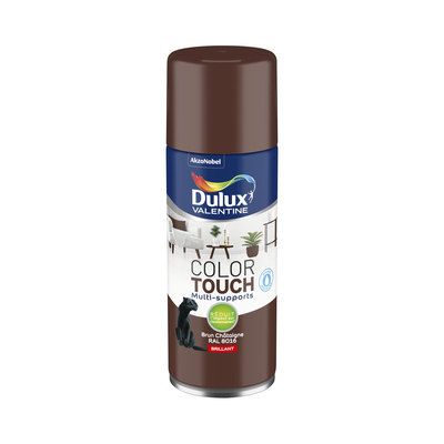 Aérosol de peinture Color Touch brun châtaigne RAL 8016 brillant 400 ml - DULUX VALENTINE