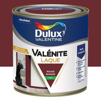 Peinture Boiseries Laque Acrylique Valénite Rouge Basque Satin 0,5 L - DULUX VALENTINE