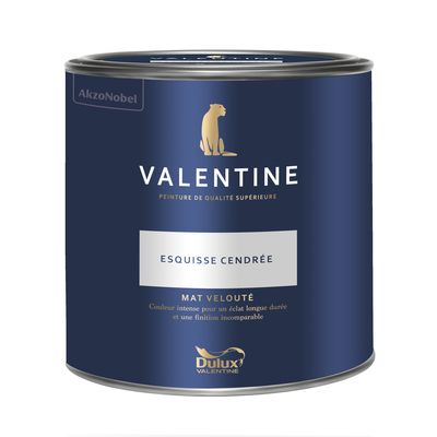 Peinture Valentine Mat Velouté Esquisse Cendrée 2 L - DULUX VALENTINE