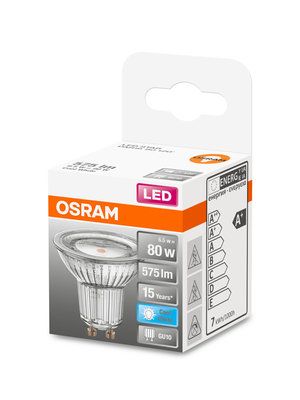 Ampoule LED Spot GU10 120° 6.9 W = 575 lumens blanc froid Superstar OSRAM