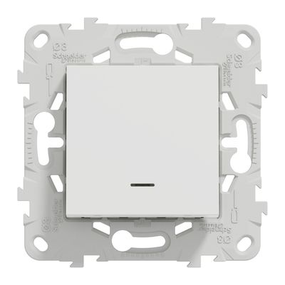 Bouton poussoir avec témoin lumineux blanc - Unica SCHNEIDER ELECTRIC