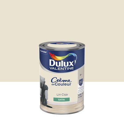 Peinture Crème de couleur Lin Clair satin 1,25 l - DULUX VALENTINE