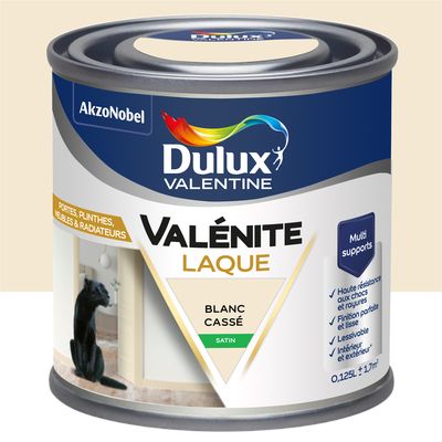 Peinture Boiseries Laque Acrylique Valénite Blanc Cassé Satin 125 ML - DULUX VALENTINE