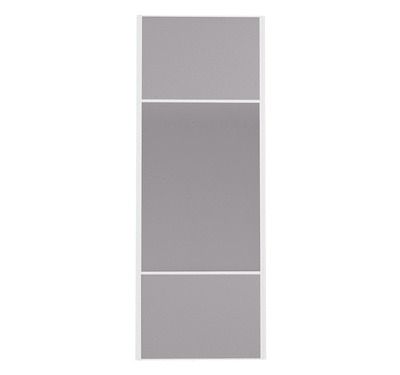 Porte de placard Miroir et Gris Profil blanc H 248,5 x L 92,2 cm YNGENIO