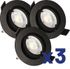 Lot de 3 spots encastrables GU10 orientable noir 380 lumens 2700K - SAPHYR ARLUX