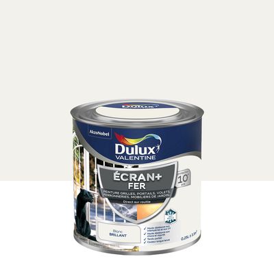 Peinture Ecran+ Fer  Brillant Blanc 0,25 L - DULUX VALENTINE