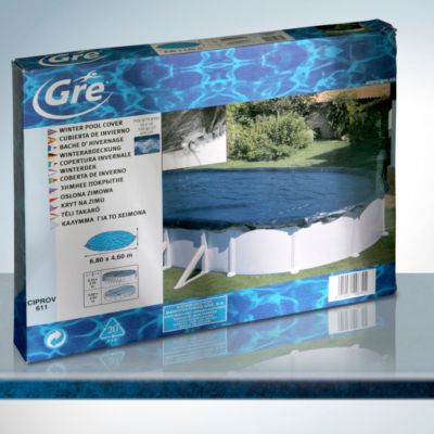 Bâche d'hivernage pour piscine ovale de L 610 x l 375 cm