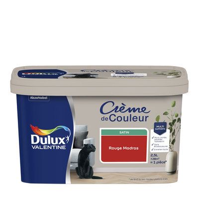 Peinture Crème de Couleur Rouge Madras satin 2,5 l - DULUX VALENTINE