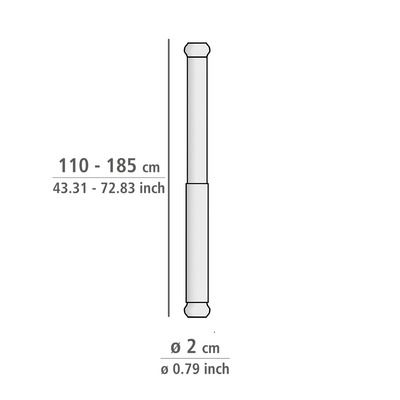 Tringle de douche télescopique de 110 à 185 cm blanche, diamètre 20 mm