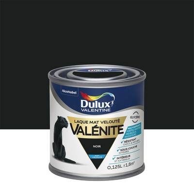 Peinture Laque Valénite Noir mat 125 ml - DULUX VALENTINE