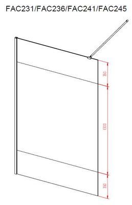 Paroi de douche Parma dépoli 120 x 200 x 0,8 cm AURLANE