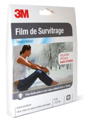 Film de survitrage 4 x 1,5 m pour l'isolation des baies vitrées 3M