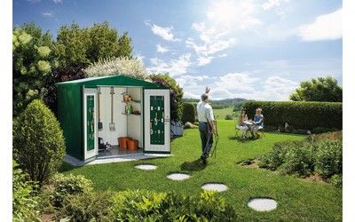 Abri de jardin en métal Europa 3.33 m² vert foncé Taille 3 BIOHORT