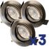 Spot encastrable SAPHYR LED orientable GU10 acier 3x380lm 2700K ARLUX