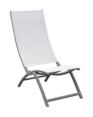 Fauteuil de jardin summer 2  lounge en aluminium crème et toile blanche ALIZE Livraison gratuite à domicile