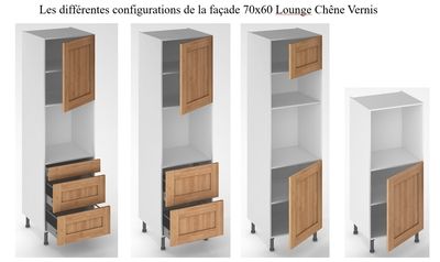 Porte pour meuble de cuisine Lounge chêne verni 70 x 60 cm OFITRES