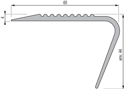 Nez de marche à coller PVC gris ép. 44 mm long. 170 cm GERFLOR