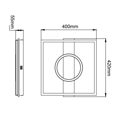 Plafonnier LED carré MAUREEN 24W 2700 lumens BRILLIANT