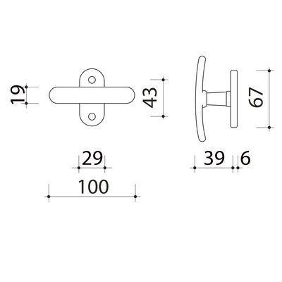 Bouton de fenêtre Absolu nickel mat ALPERTEC