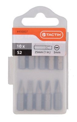 Embouts de vissage plat diamètre 6 x L25 mm Eco par 10 TACTIX