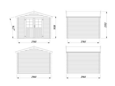 Abri de jardin bois Bois Naturel  Tanguy 7,3m2 WHITE_WOOD