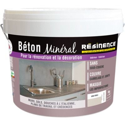 Enduit décoration béton minéral gris perle 6 kg RESINENCE