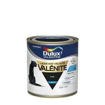 Peinture Laque Valénite Noir mat 500 ml - DULUX VALENTINE