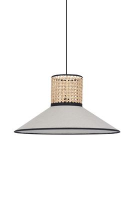 Suspension noir et naturel E27 100W Ø44 cm PENNSY - COREP