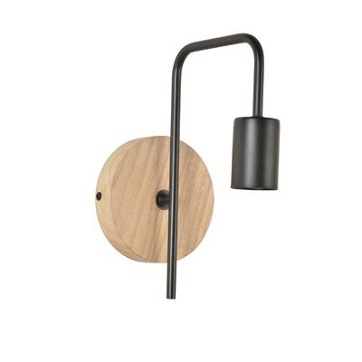 Applique BERKLEY bois naturel noir IP 20 E27 40W COREP