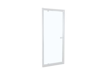 Porte de douche pivotante Tahiti transparente profilés alu blanc mat 90 x 200 cm