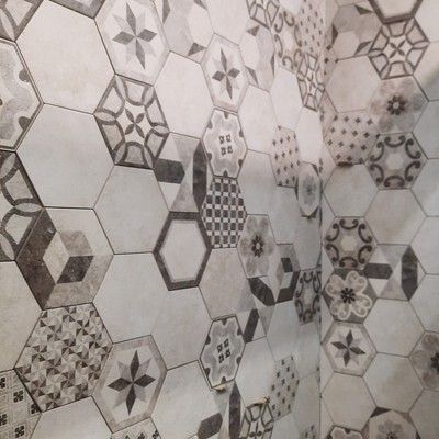 Carrelage intérieur hexagone blanc Bibulca 20 x 17,5 cm IMSO