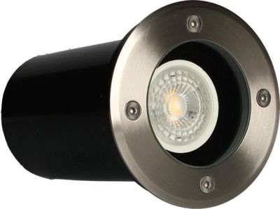 Spot extérieur encastrable LED Aluminium rond IP 67 Blanc chaud 380 lumens - ARLUX