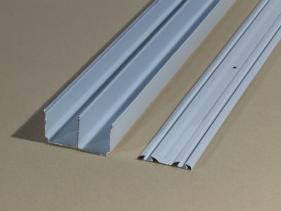 Rails haut et bas blancs en acier pour porte de placard coulissante 360 cm OPTIMUM