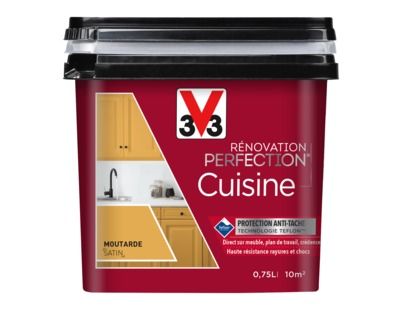 Peinture de rénovation cuisine finition satinée moutarde 750 ml V33