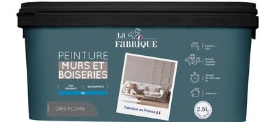 Peinture mur et boiserie Gris Plomb mat 2,5 l - LA FABRIQUE