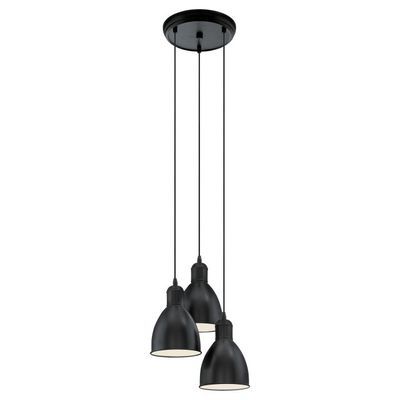 Suspension acier noir/ blanc E27 3 x 40W PRIDDY - EGLO