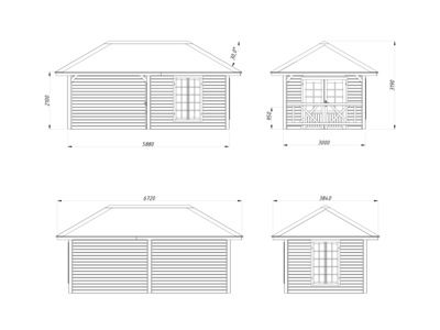 Abri de jardin Bianca SET 8 Bois naturel 16,6 m2 Livraison incluse domicile PALMAKO