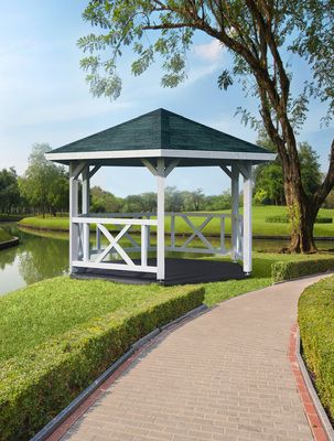 Kiosque bois Blanc Betty 9,9m2 PALMAKO