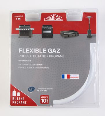 Flexible pour gaz butane / propane 1 m validité 10 ans HOME-GAZ