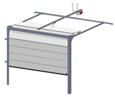 Porte de garage sectionnelle motorisée IQA rainurée blanche l. 2400 x H. 2000 mm SPADONE