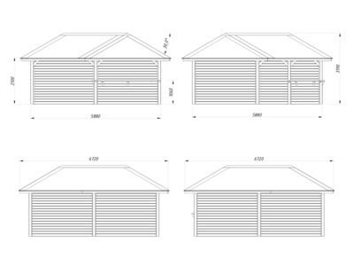 Abri de jardin Bianca SET 2 Marron 24,9 m2 Traité marron PALMAKO Livraison incluse domicile