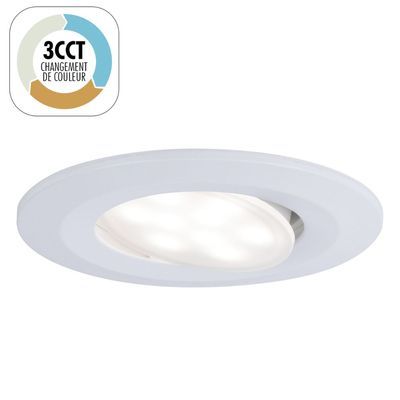 Spot salle de bain à encastrer LED blanc dynamique IP65 550 lumens blanc - CALLA PAULMANN